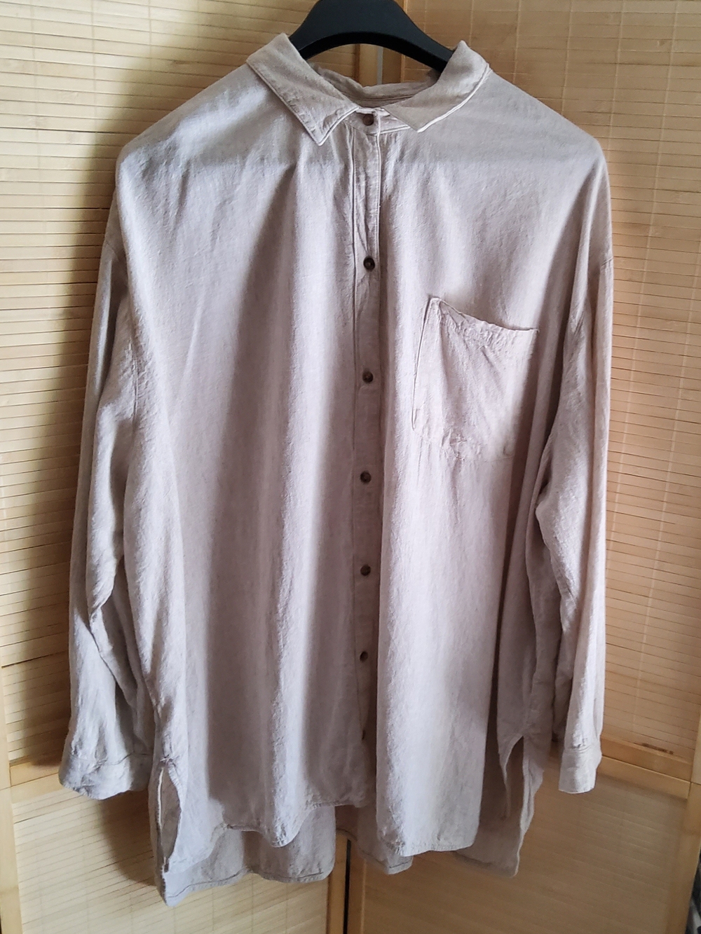 Old Navy Linen Blend Beige Button-Down Shirt-3X